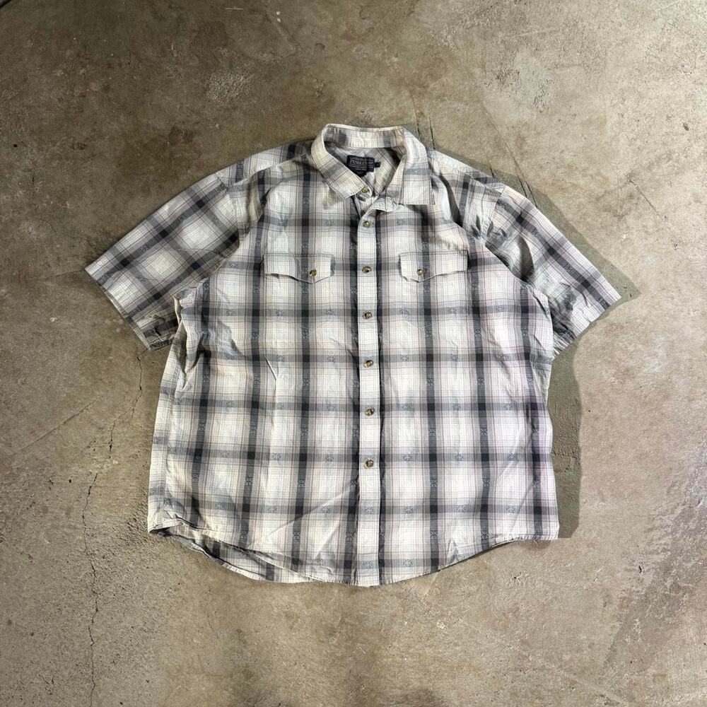 Plaid Pendleton Short Sleeve Button Down Shirt